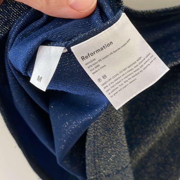 Reformation Isabella Tank Navy Sparkle - Picture 4 of 6